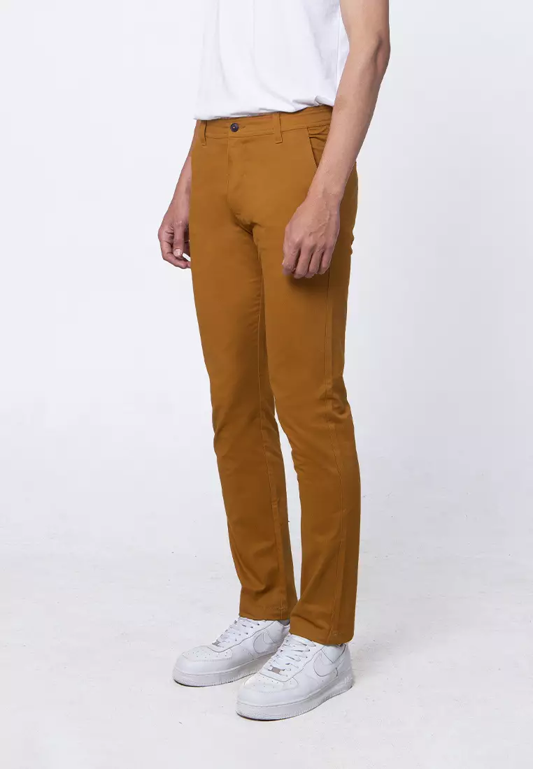 FRANK CHINOS - GOLDEN BROWN Celana Panjang - Bottoms Man Slim Fit