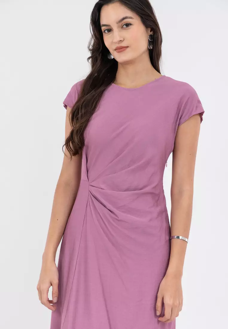 MINERVA Side Drape Dress