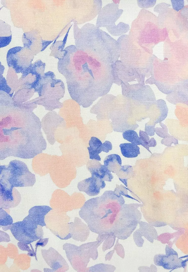 Hazy Linen Puff Sleeve Dress