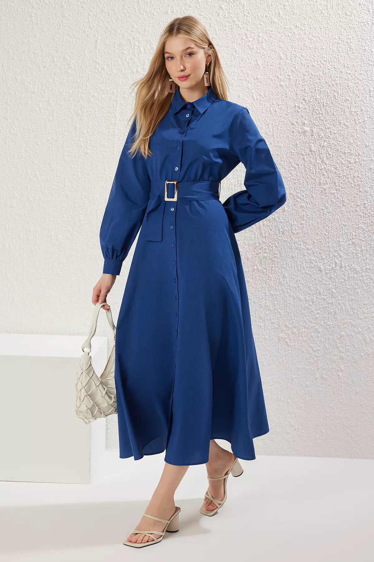 Shirt Maxi Dress with Belt