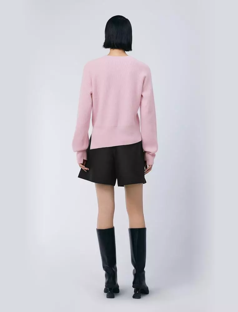 V-Neck Long Sleeve Pullover Cashmere Sweater