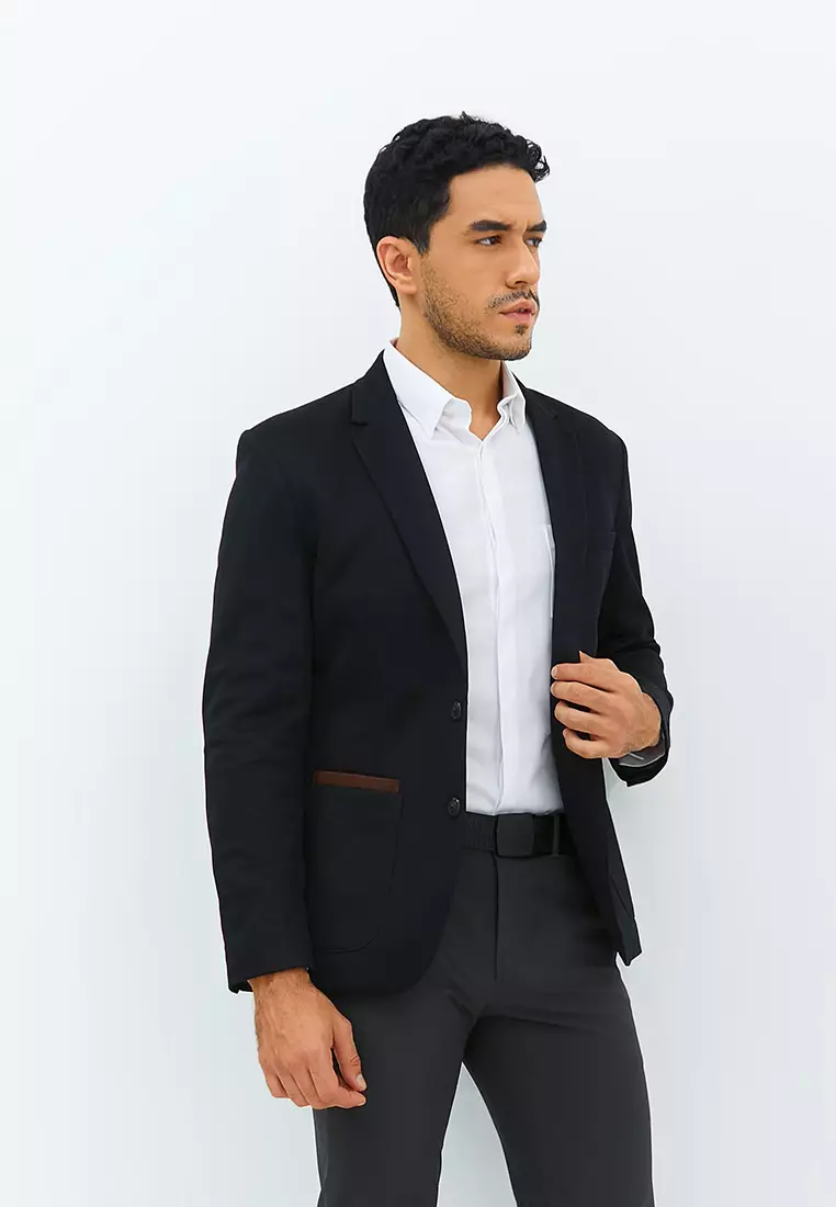Jobb Julio-T2 Blazer Pria Slim Fit Hitam