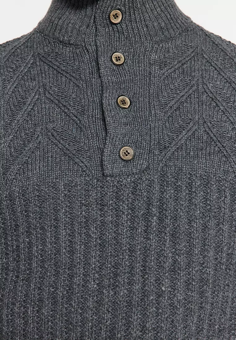 Jual Trendyol Turtleneck Buttons Knitwear Sweater Original 2025