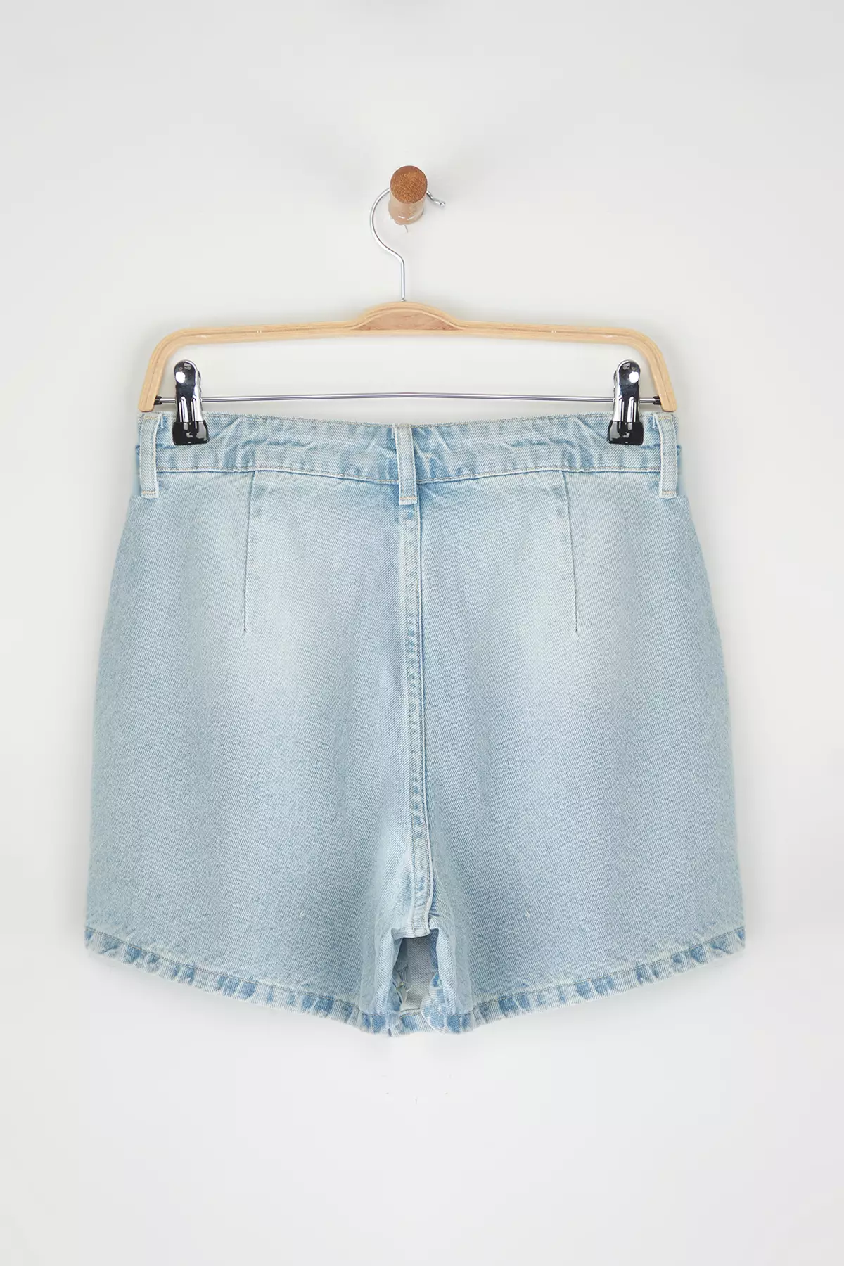 Blue High Waist Denim Shorts Skirt TWOSS25SR00162