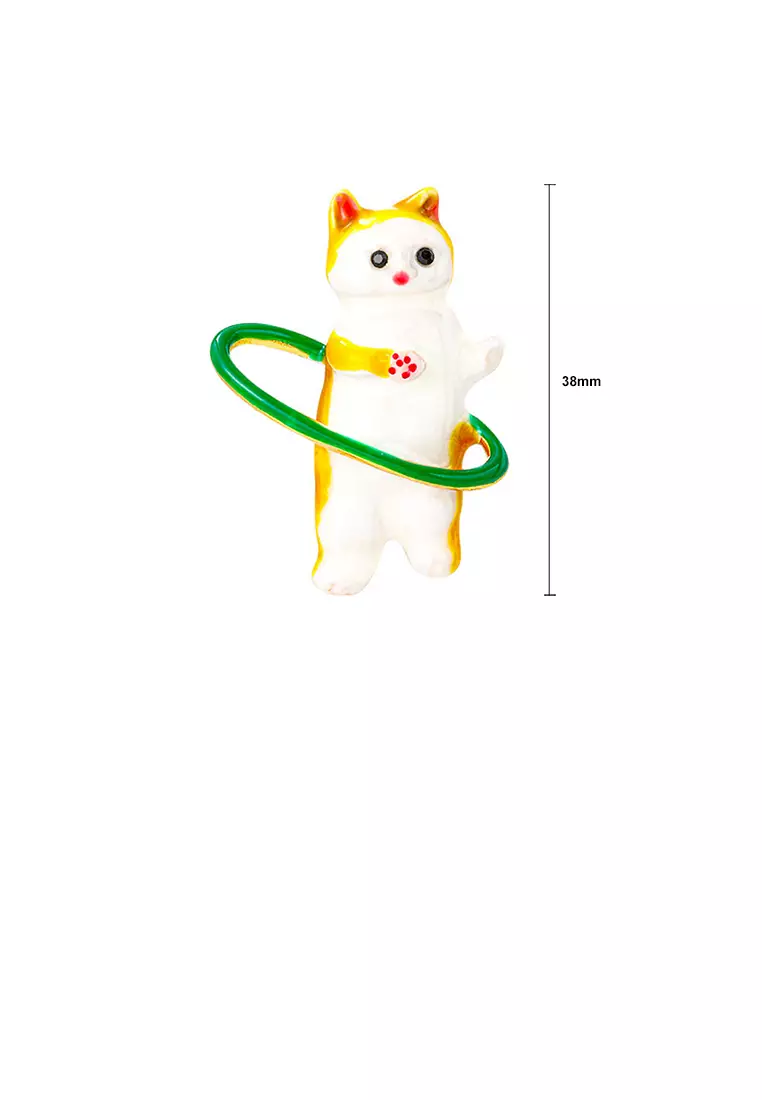 Simple and Cute Plated Gold Enamel Yellow Cat Brooch