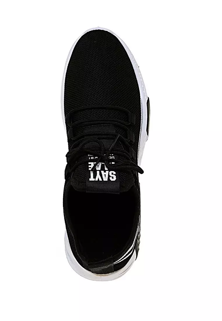 Chayton Sepatu Olahraga Pria Sneakers Two Line Casual Sport Shoes Material Cloth ORIGINAL - Black
