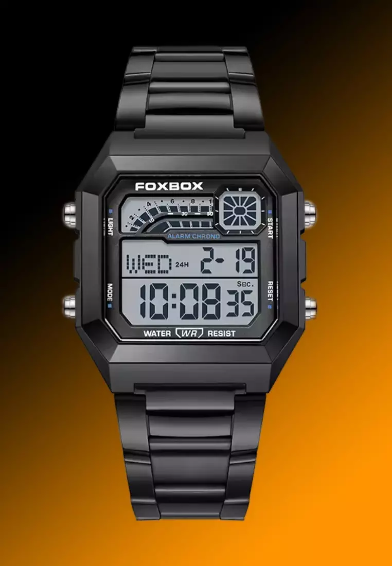 FOXBOX Unisex Digital Watch, Black