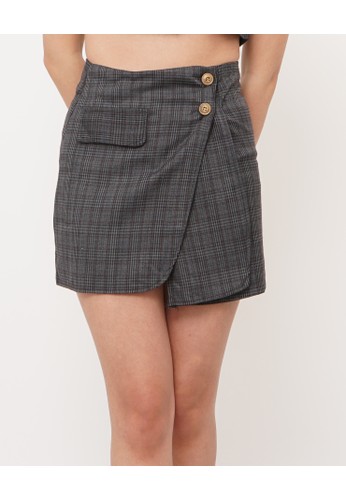 Lux Plaid Wool Mini Skirt