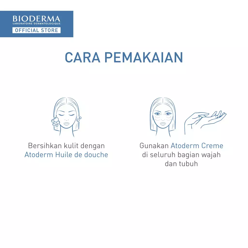 Bioderma Atoderm Creme 200 ml - Face / Body Moisturizer untuk Kulit Normal / Kering