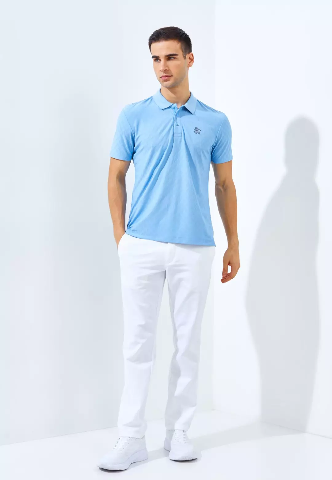 Jack Nicklaus Odyssey Polo Shirt Pria Slim Fit Light Blue
