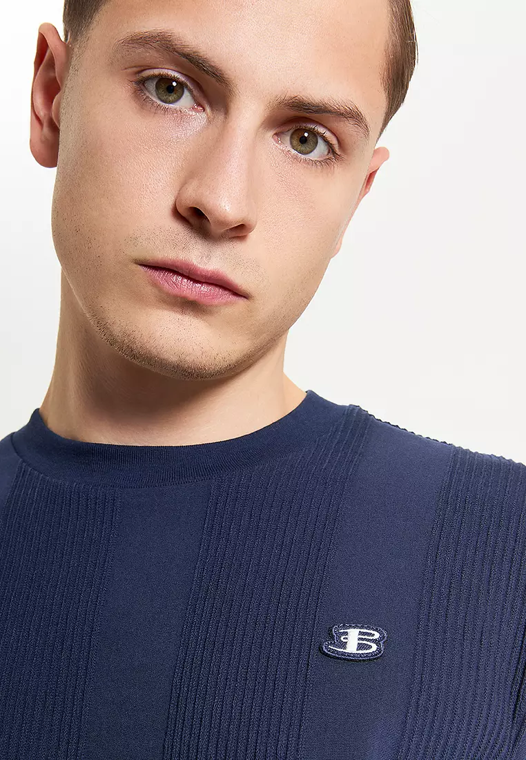 Textured Vertical Stripe Tee