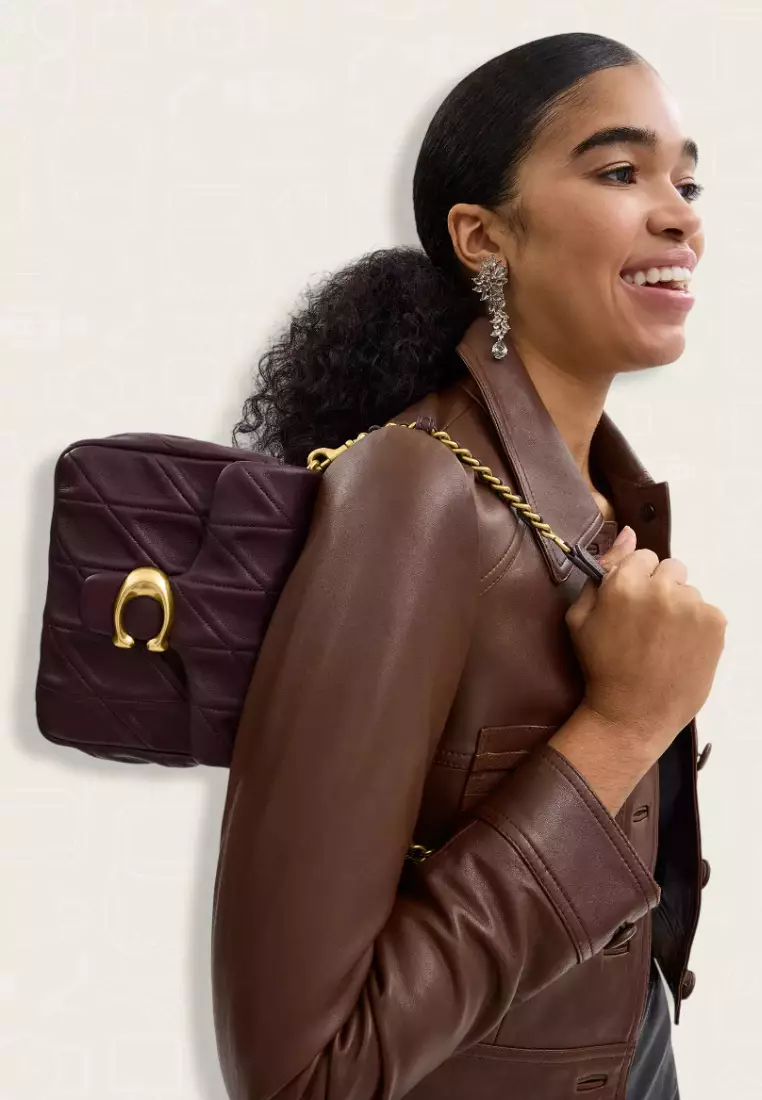 Coach Times Square Tabby Shoulder Bag 17 With Quilting Merlot