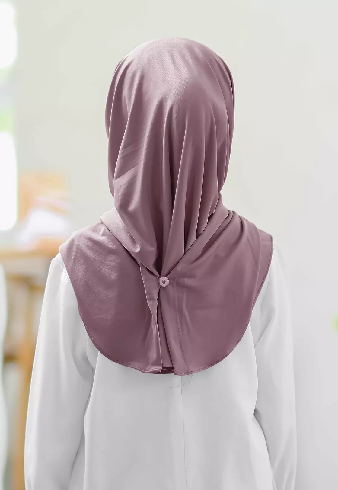 Cotton Bee - Cyra Bergo Kancing | Hijab Instan Anak - Dusty Orchid - S
