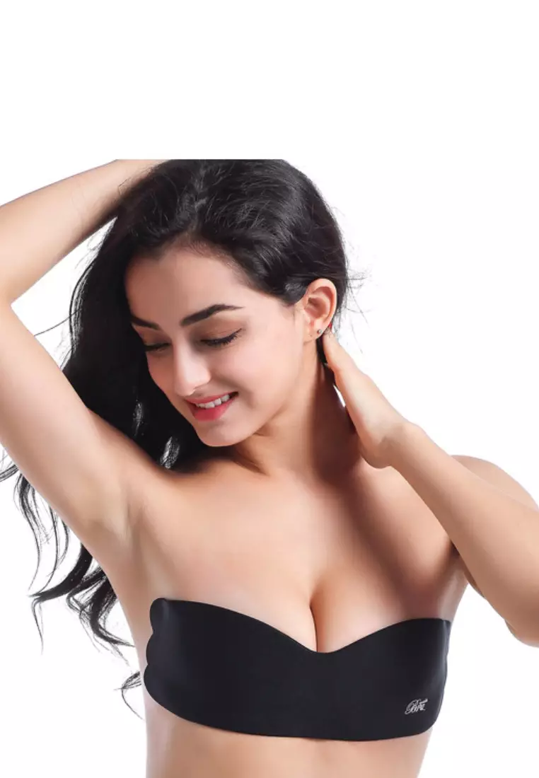 Special Bundle Lifting and Push Up Nubra Stick On Bra in Black and Nipple Cover Silicone