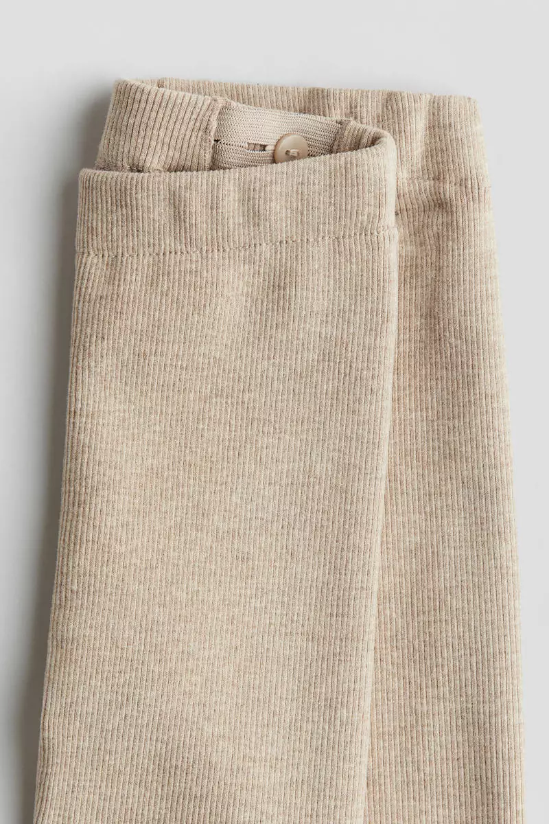 Ribbed cotton leggings