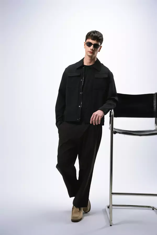 LARUSSO Droit Textured Jacket - Black