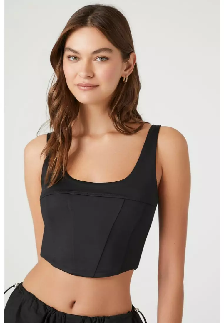 Buy FOREVER 21 Contour Lace-Up Bustier Crop Top 2024 Online