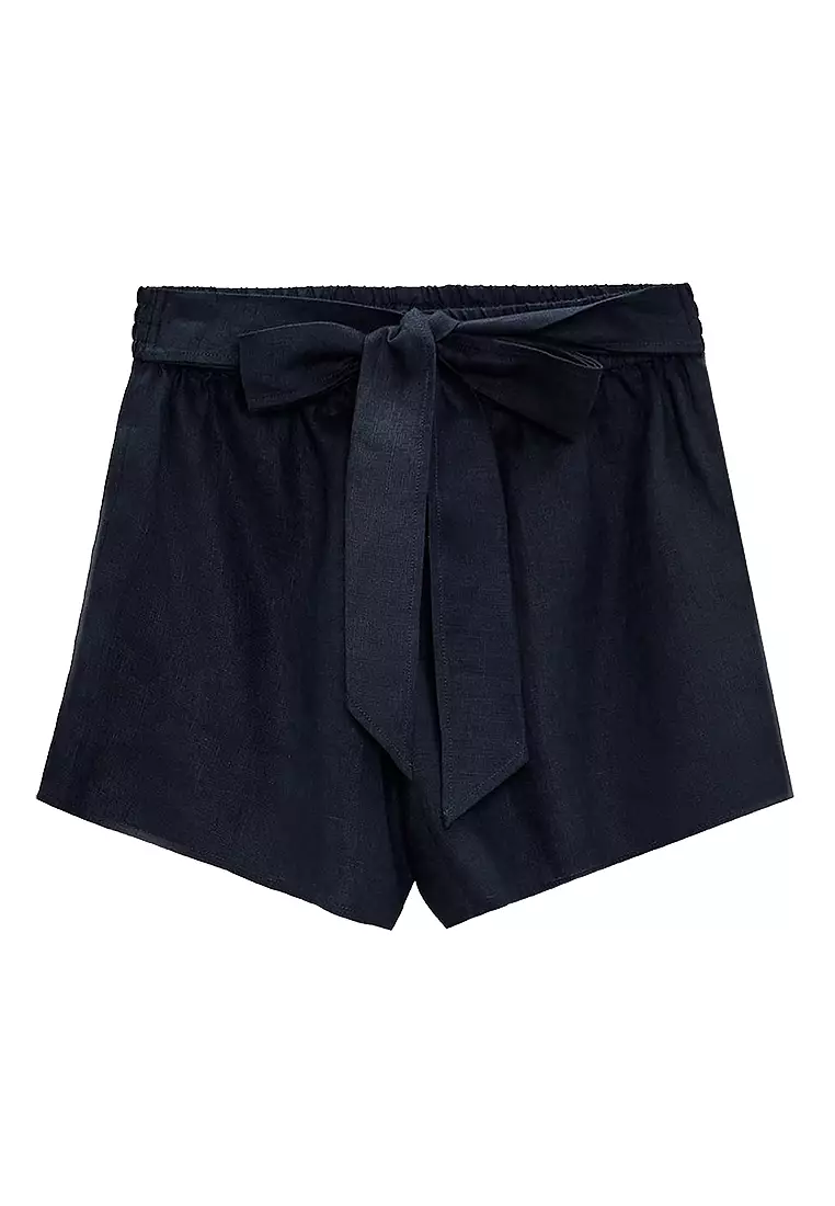 Zara Bermuda Shorts Black RIPPED DENIM BERMUDA SHORTS Black ZARA