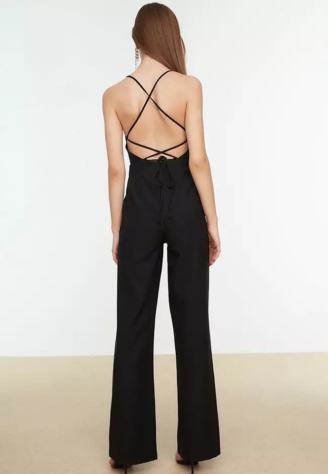 Open Back Knitted Jumpsuit