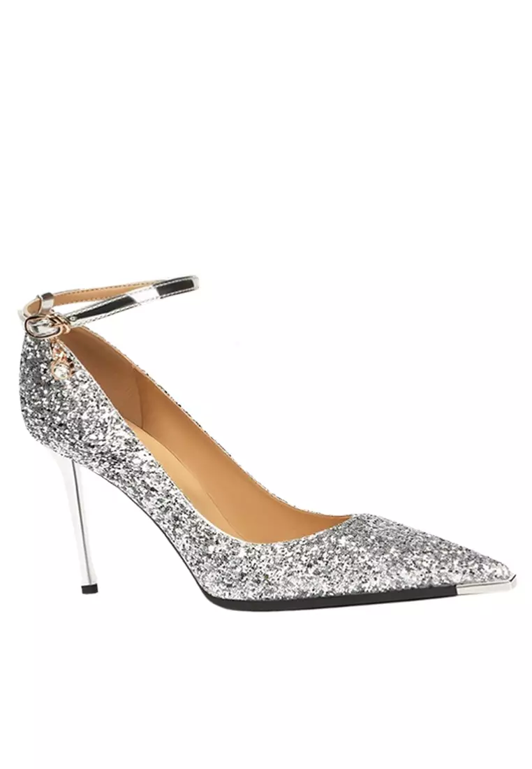 Discount on Twenty Eight Shoes  shoes - SKU: 6CM Sequins Strap Pointed Faux Leather Wedding Heels PX908-2