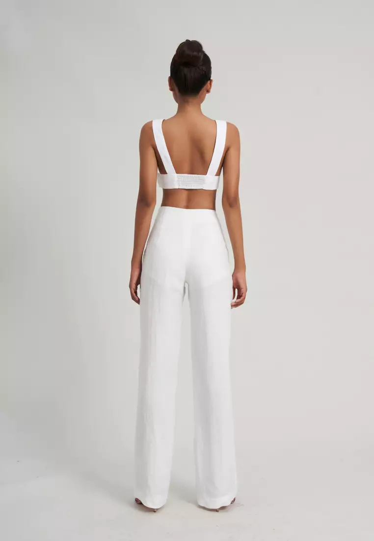 WHITE LINEN CULOTTES