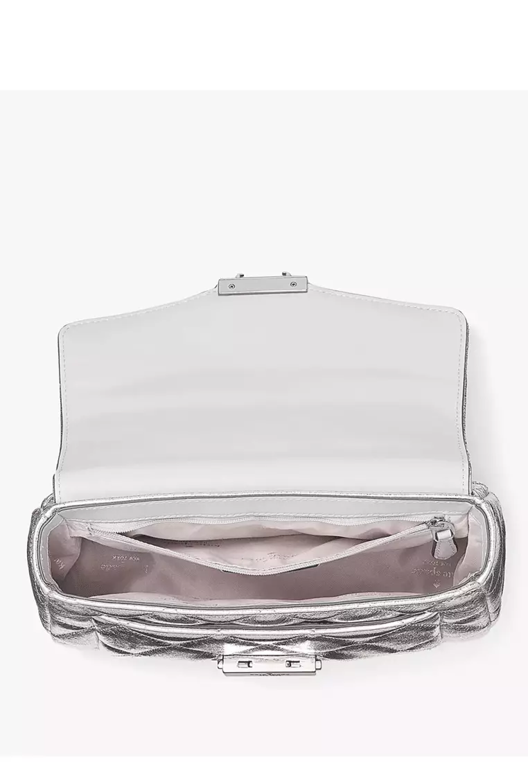 Carey Metallic Small Flap Shoulder Bag