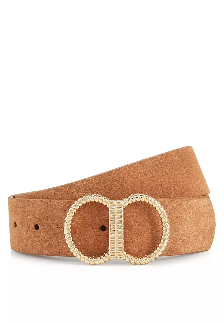 VERO MODA Beige Croc Embossed Belt