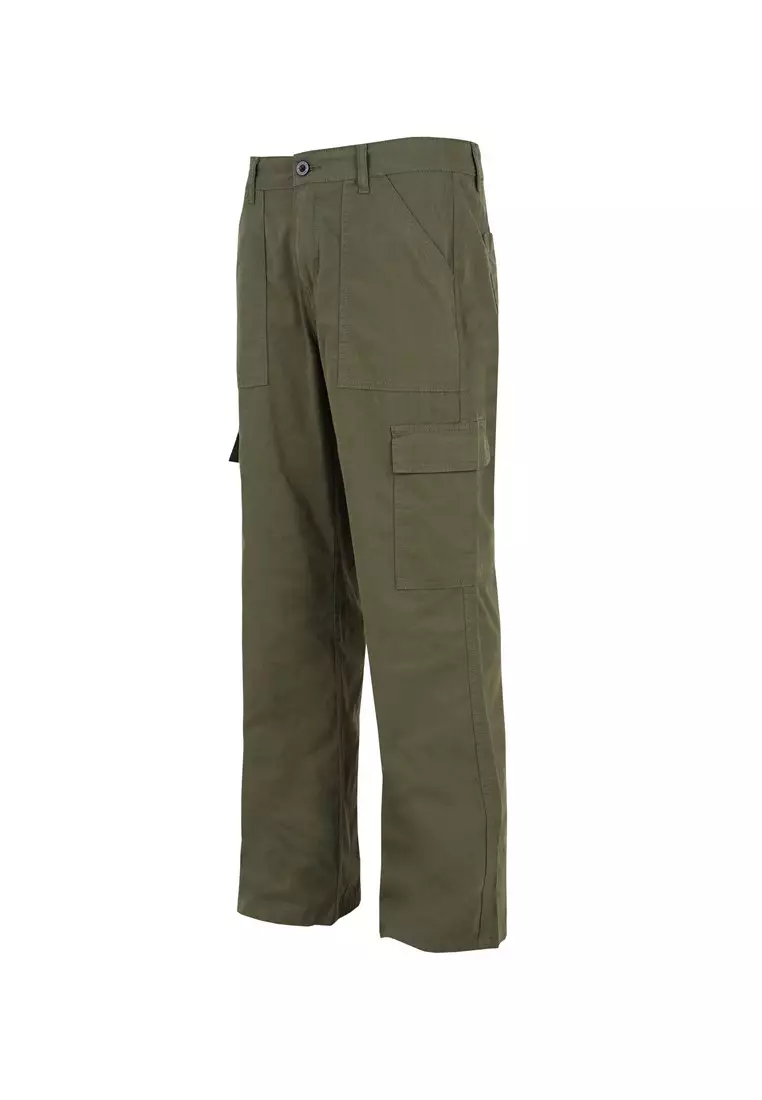 3Second Women's Long Cargo Pants Loose Fit Cotton Twill Cargo On OL-C041024