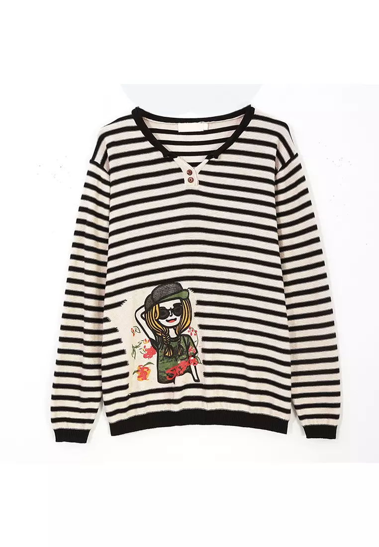 Buy Its Me Cute Striped Printed Sweater 2024 Online ZALORA Singapore