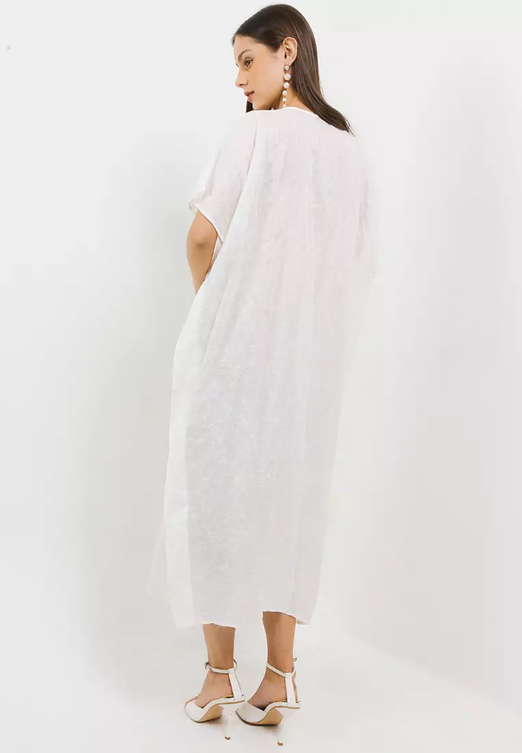 Beaded Detail Full Embroidery Kaftan