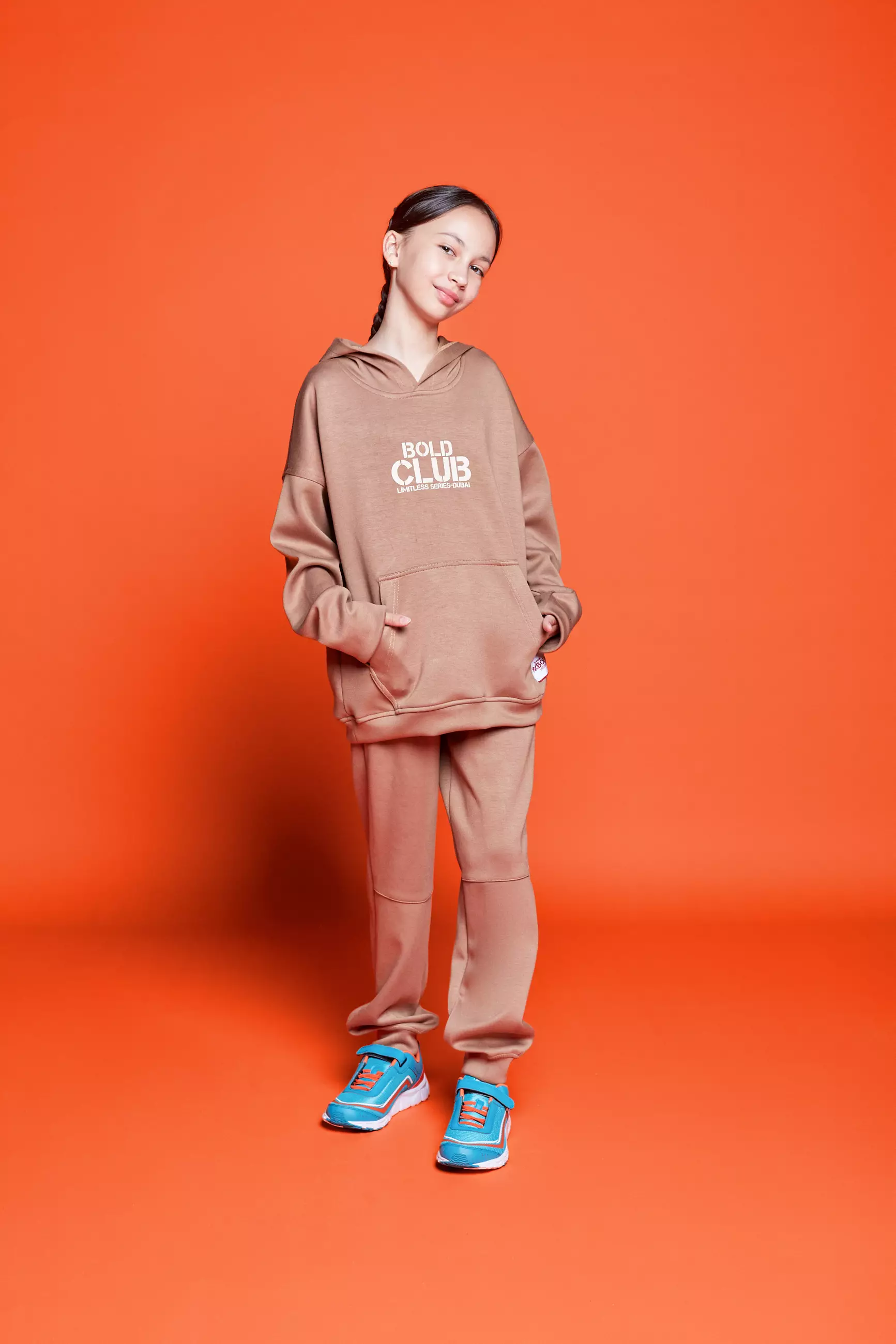 BOLD&KO Bk Limitless Loose Fit Track Suit for kids Brown