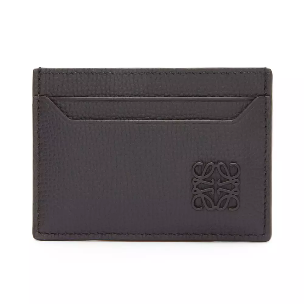 Jual LOEWE Loewe Anagram Plain Cardholder Pebble Grain Calfskin Black ...