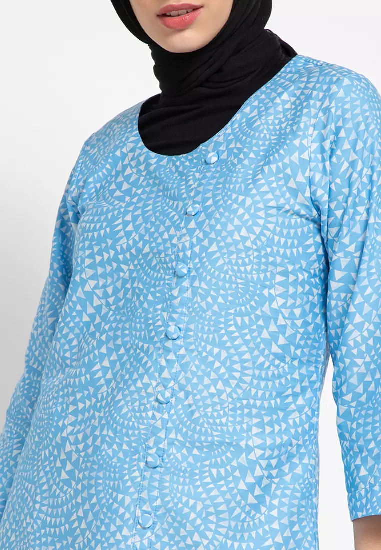 Daisy Tunic In Blue Print