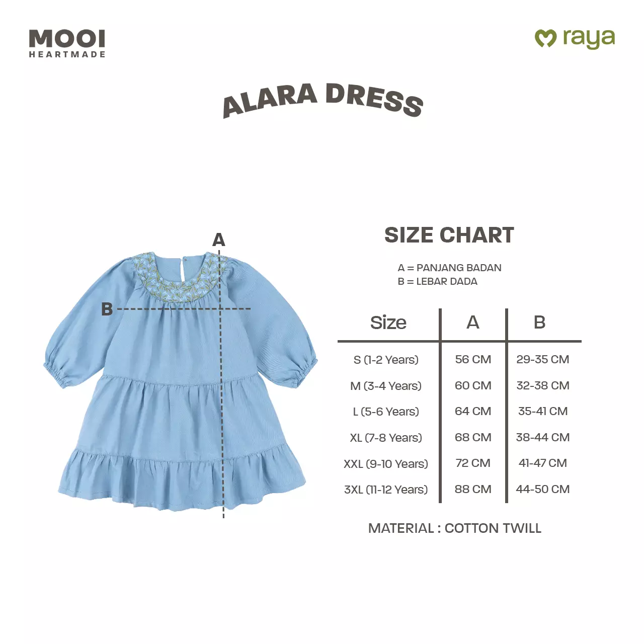 Mooi Dress Anak Gamis Anak Perempuan Raya Collection Alara Dress - White