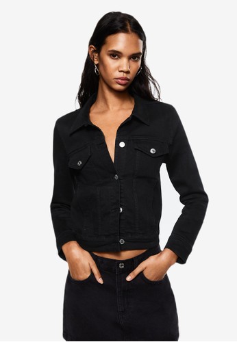 mango black denim jacket