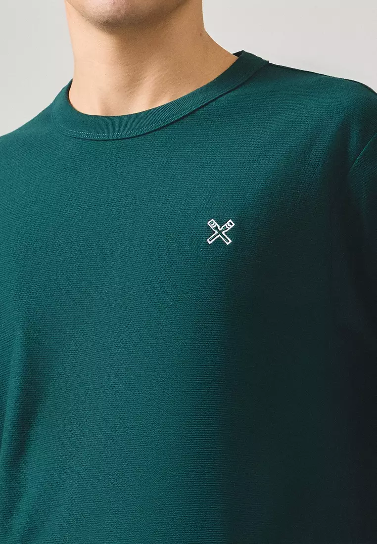 Regular Fit T-Shirt With Neck Binding Finish In Fine Ottoman