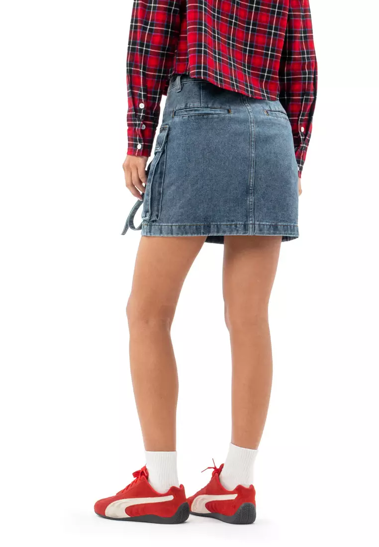 DRUM S. Women Cargo Mini Skirt- Dark Blue