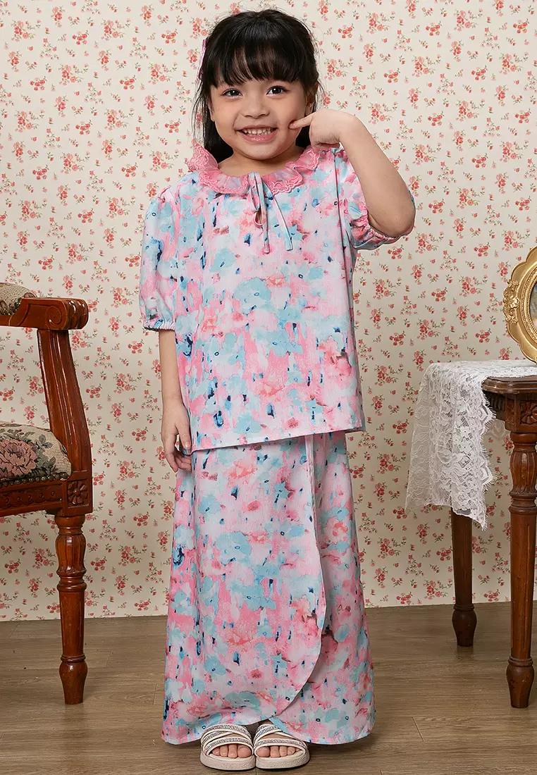 MINAH PUFF SLEEVE TOP WITH SKIRT SET