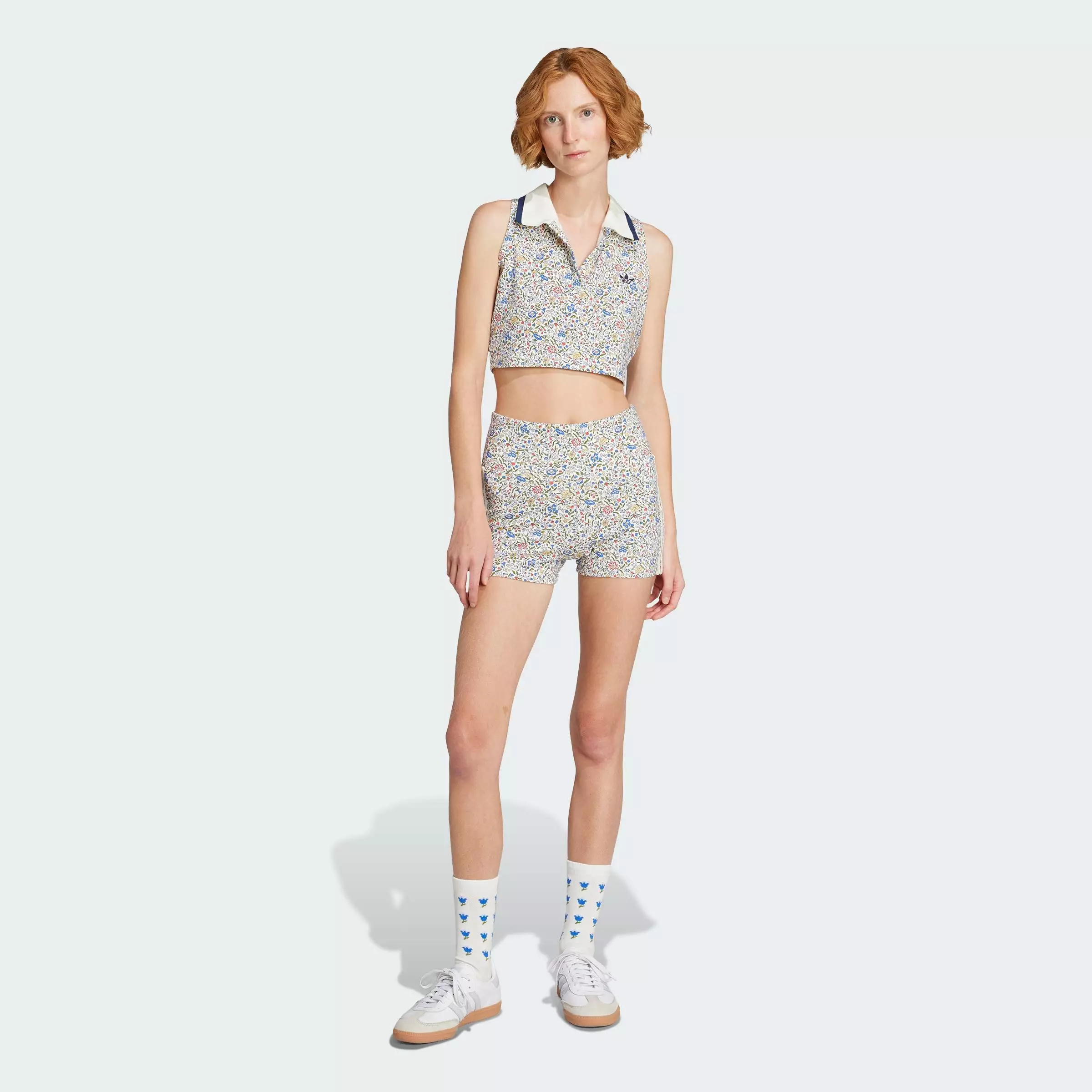 Lifestyle Originals x Liberty London Sleeveless Crop Polo Women White JW5194