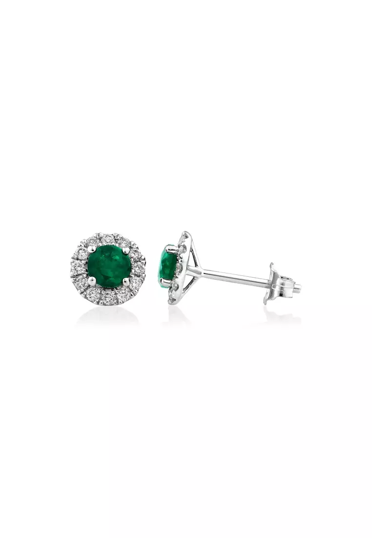 Genuine emerald cheap stud earrings