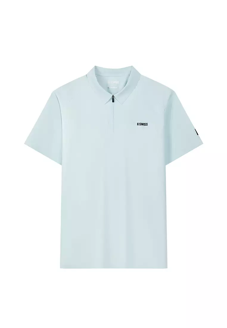 MEN'S K-SWISS LOGO HALF-ZIP POLO SHIRT