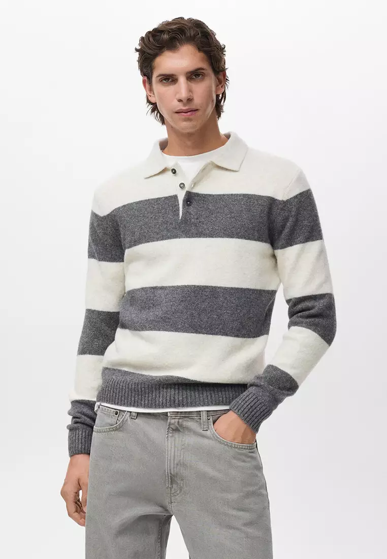 MANGO Man Knitted Polo Sweater 2025 Buy MANGO Man Online