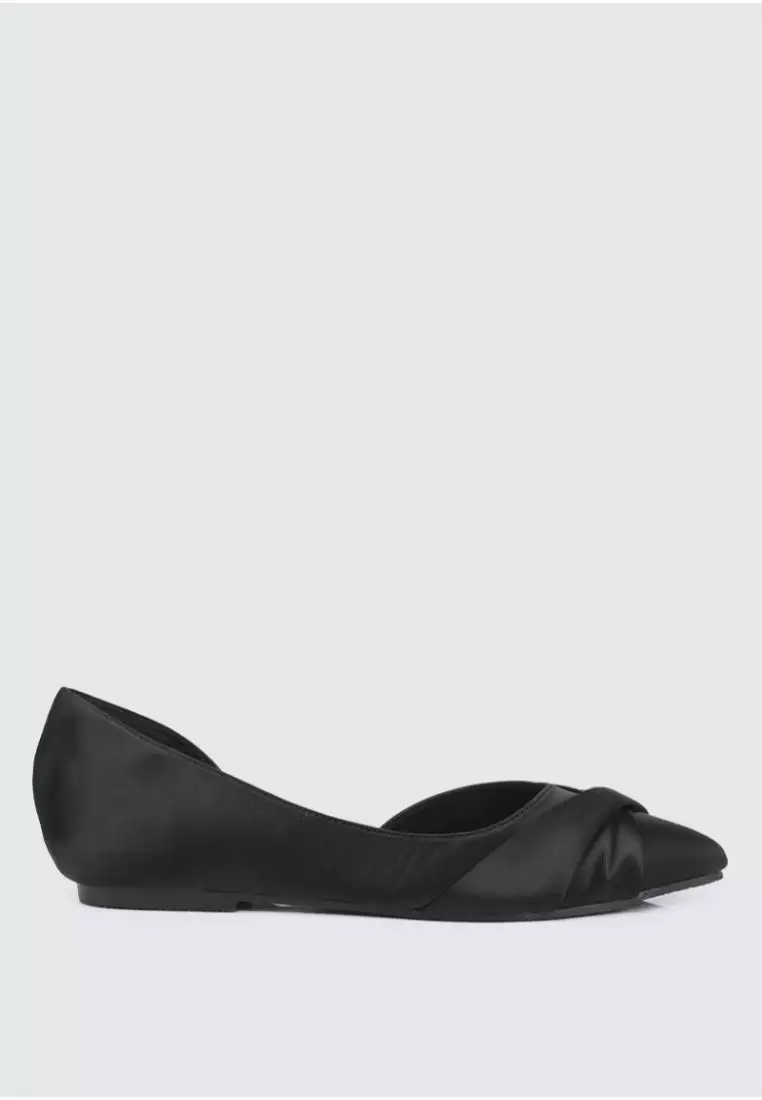 Discount on My Ballerine  shoes - SKU: Grace Comfy Ballerina In Black Satin