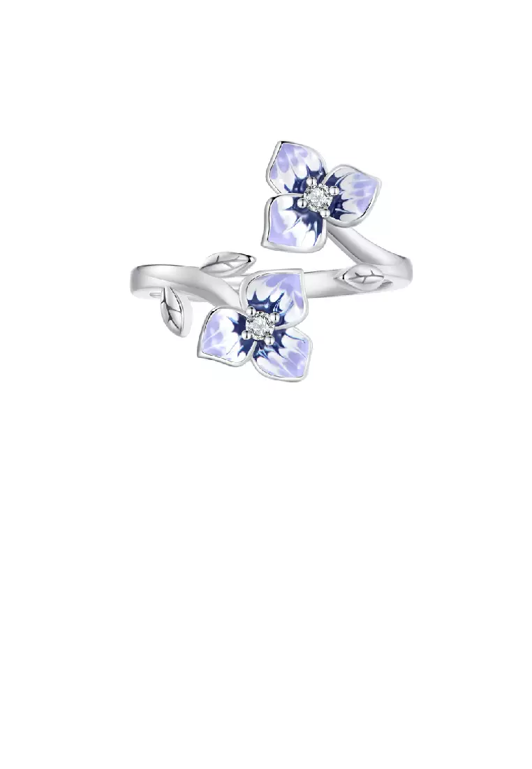 Purple flower diamond clearance ring
