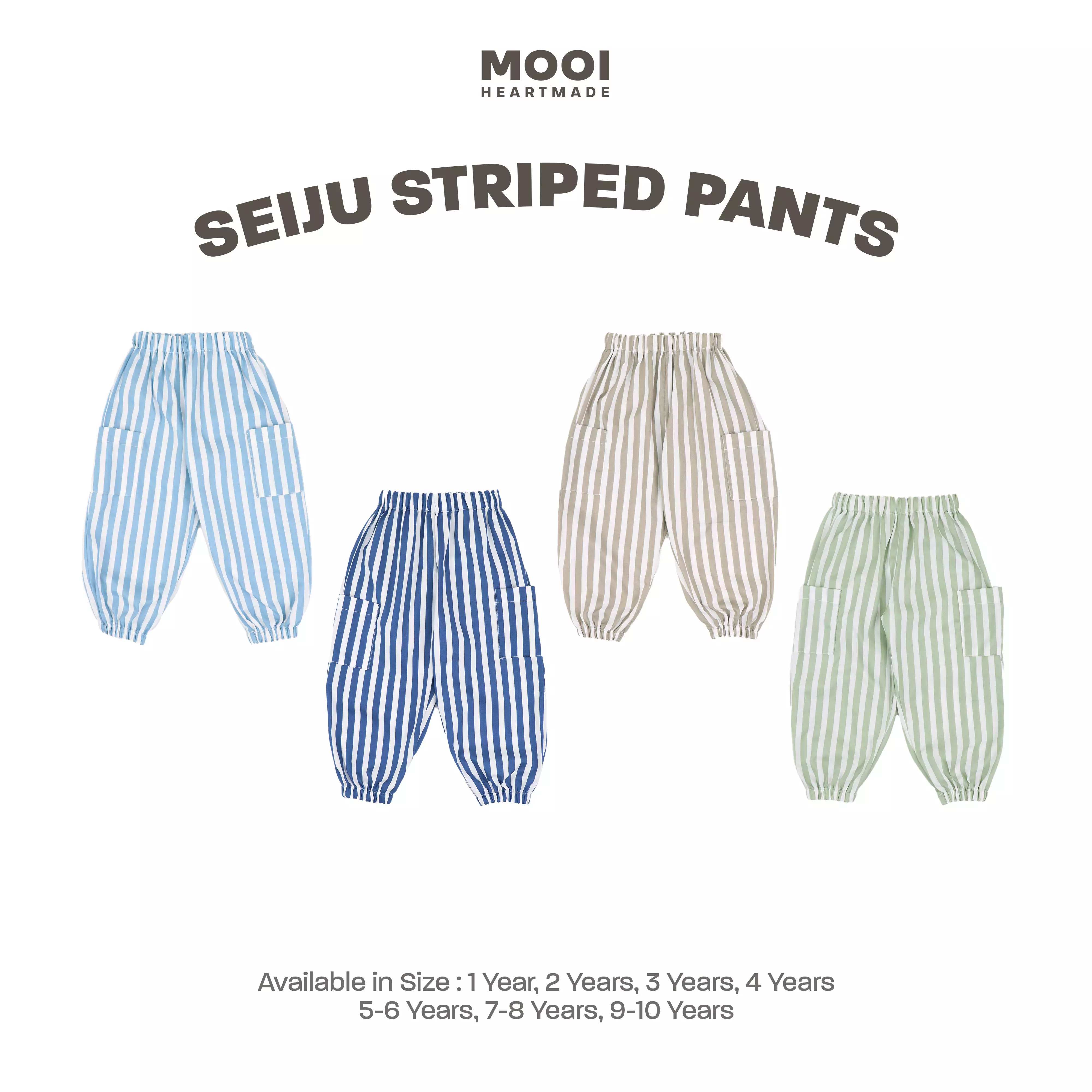 Mooi Celana Panjang Chinos Anak Seiju Striped Pants - Clary Sage
