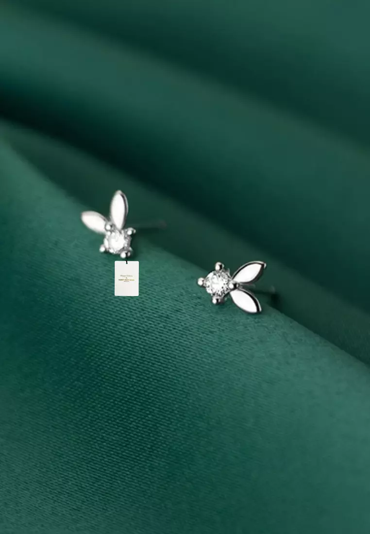 925 Silver Zircon Bunny Earrings JW AR-G2060