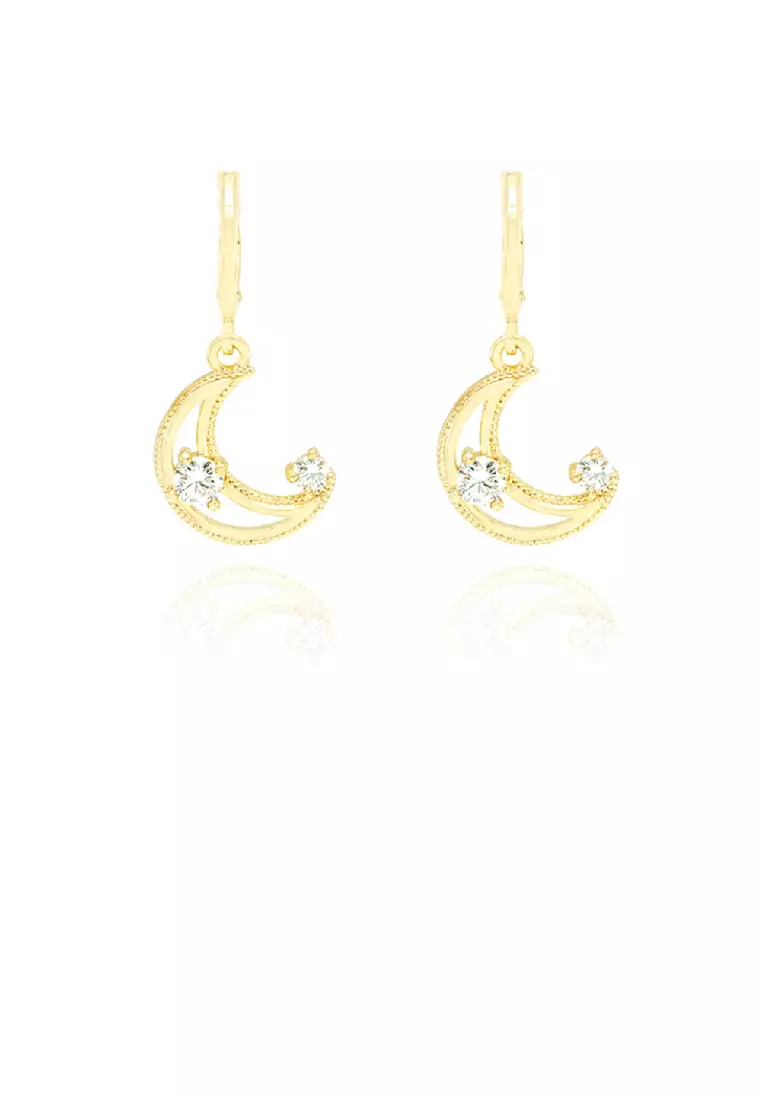 White gold moon earrings outlet