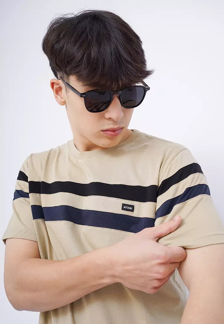 Ryusei Kaos Pria Yagaki CMB Light Brown