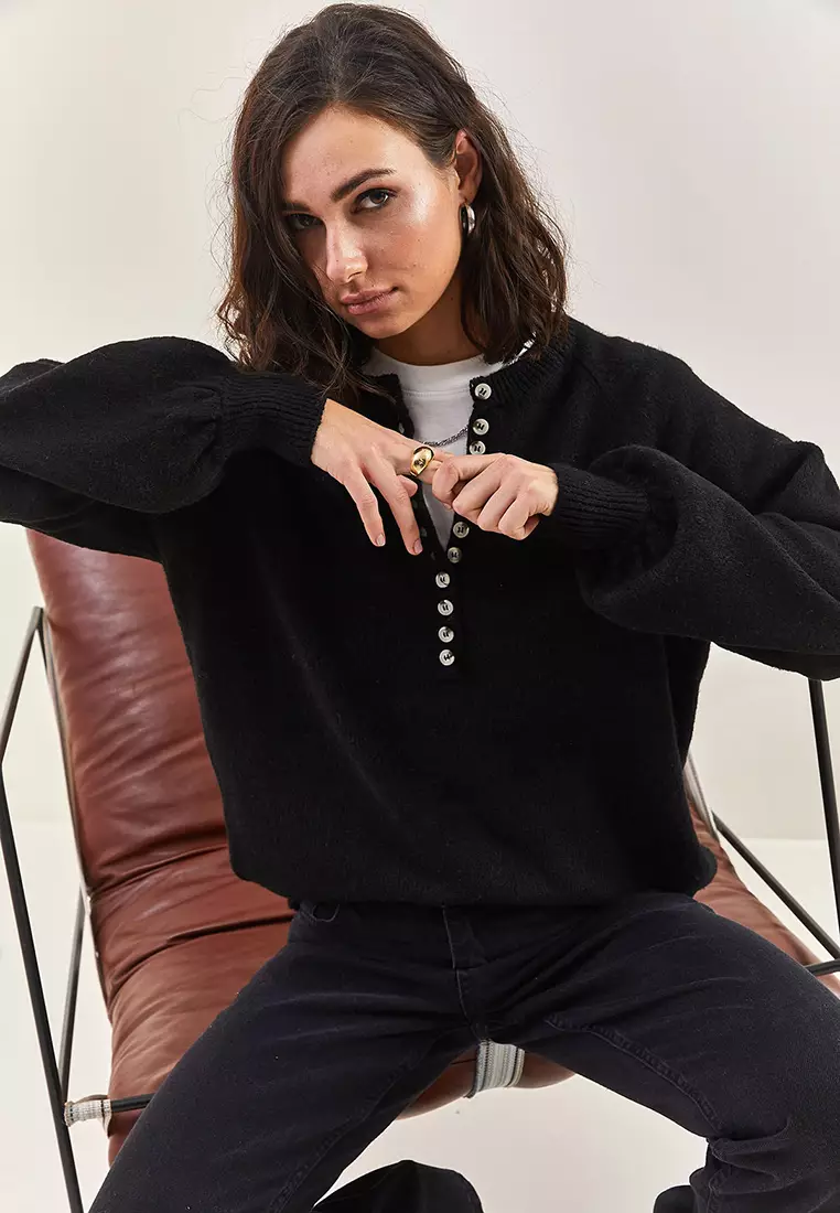 Raglan Sleeves Knit Sweater