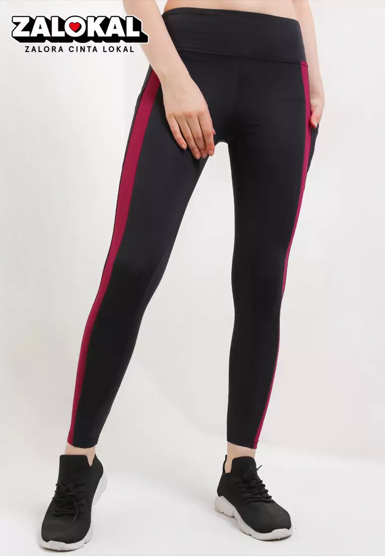 Celana Panjang Legging Olahraga Ladies Sport Long Pants Active Sport Olahraga Senam Yoga Pilates Gym Ketat Spandex